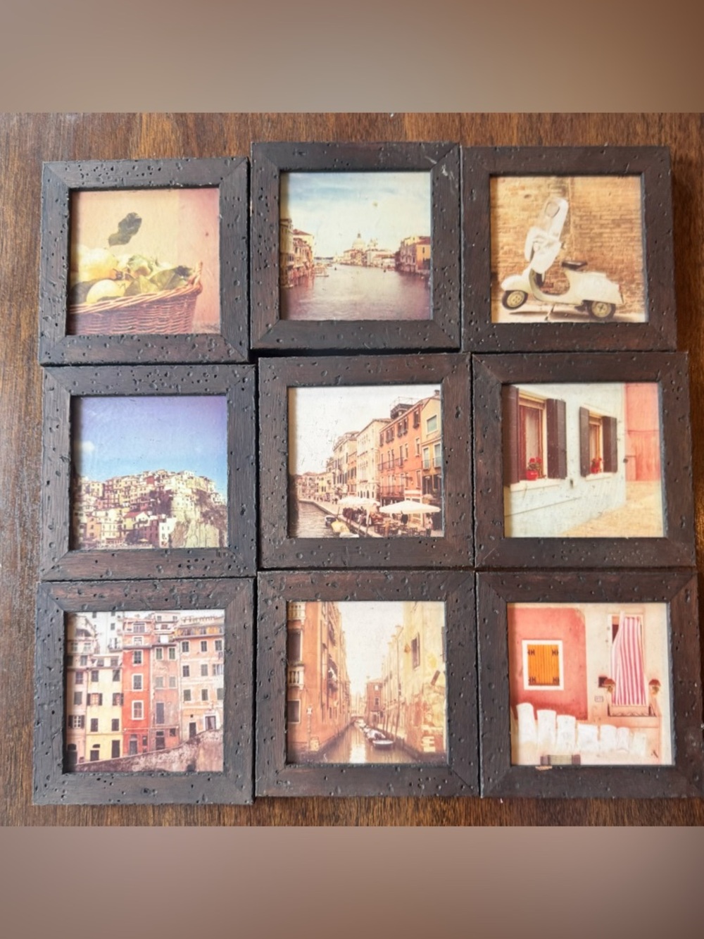 Nine Custom Framed Photos - Vintage Italy Home Accents